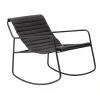 Made in Meubles Rocking chair en cuir noir Sydney
