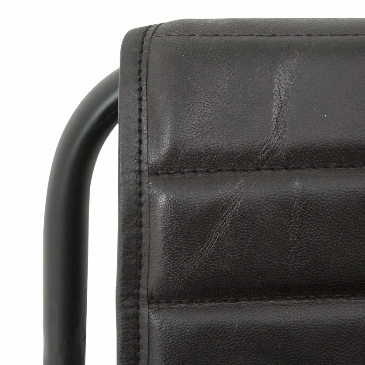 Made in Meubles Rocking chair en cuir noir Sydney
