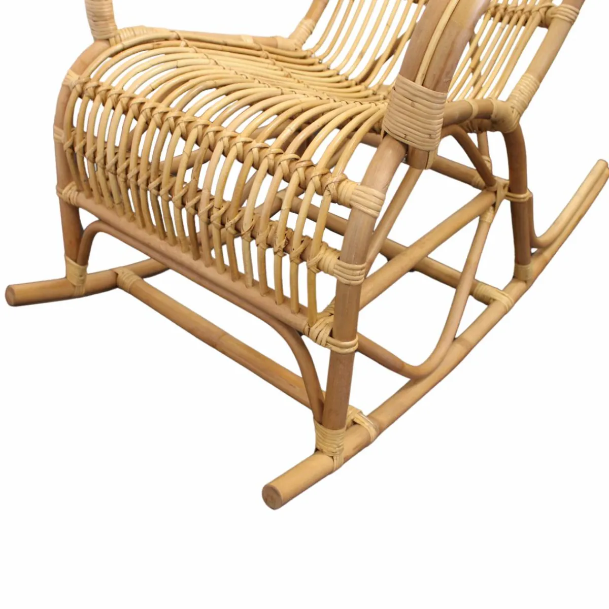 Made in Meubles Rocking chair vintage en rotin Rattan