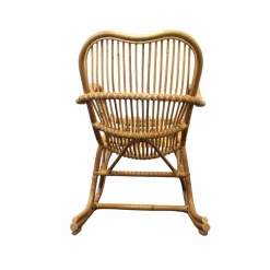 Made in Meubles Rocking chair vintage en rotin Rattan