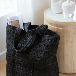 Made in Meubles Sac à buches noir Marlon
