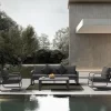 Made in Meubles Salon de jardin 5 places gris foncé Auguste