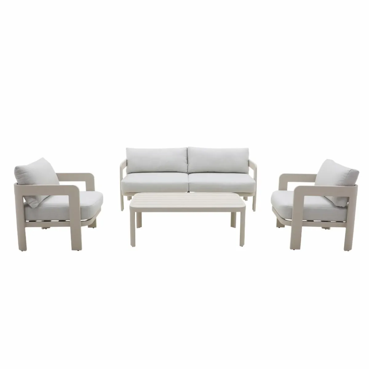Made in Meubles Salon de jardin en aluminium taupe Loréa