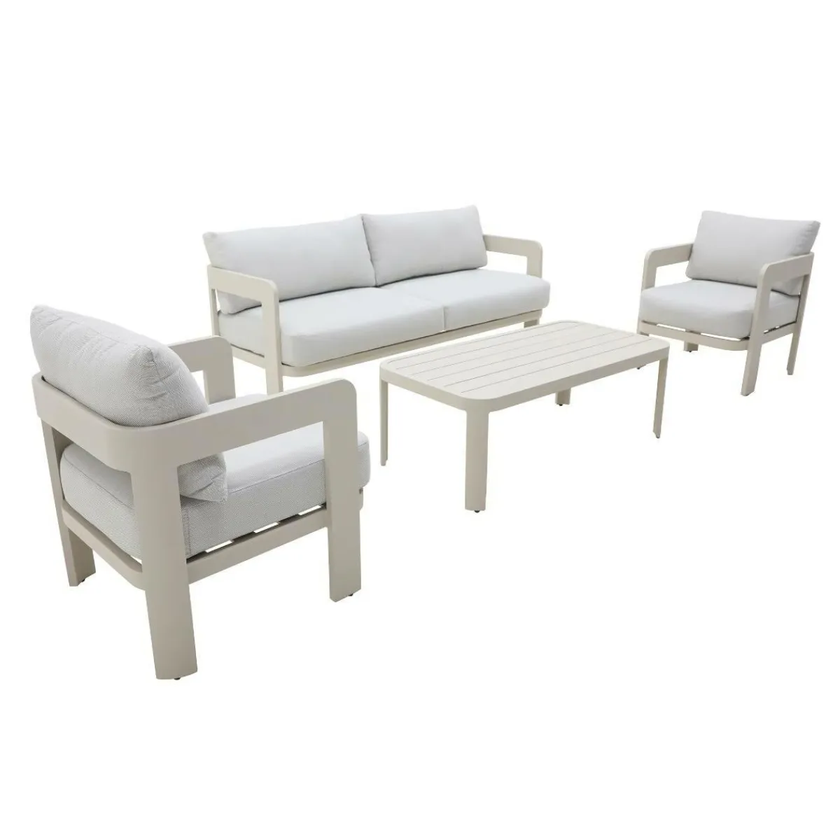 Made in Meubles Salon de jardin en aluminium taupe Loréa