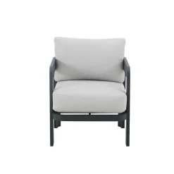 Made in Meubles Salon de jardin en aluminium gris foncé Loréa