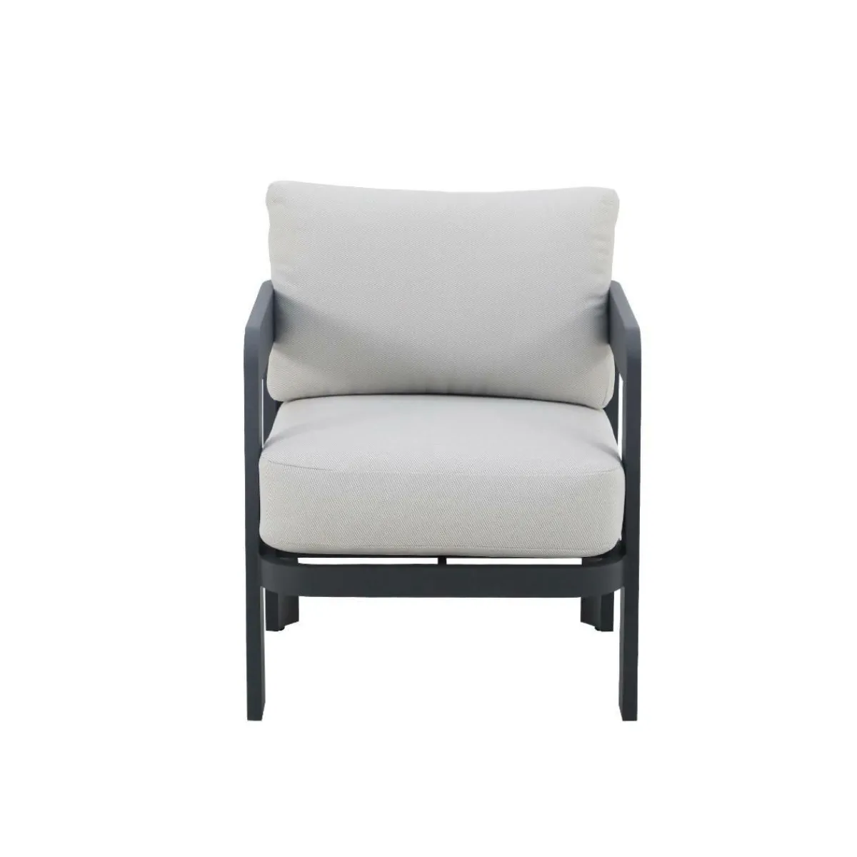 Made in Meubles Salon de jardin en aluminium gris foncé Loréa