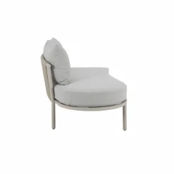 Made in Meubles Salon de jardin haricot en aluminium taupe Zion