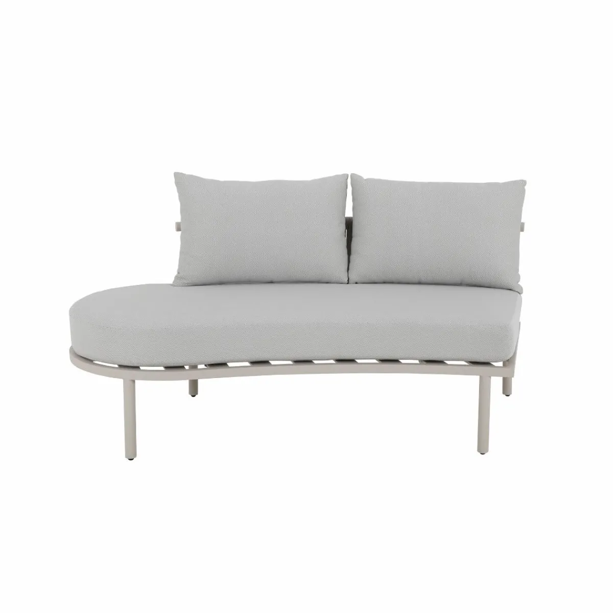 Made in Meubles Salon de jardin haricot en aluminium taupe Zion