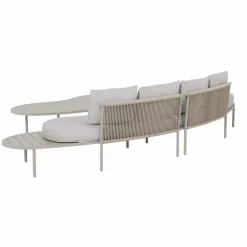 Made in Meubles Salon de jardin haricot en aluminium taupe Zion