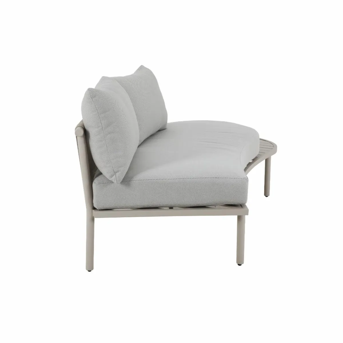 Made in Meubles Salon de jardin haricot en aluminium taupe Zion
