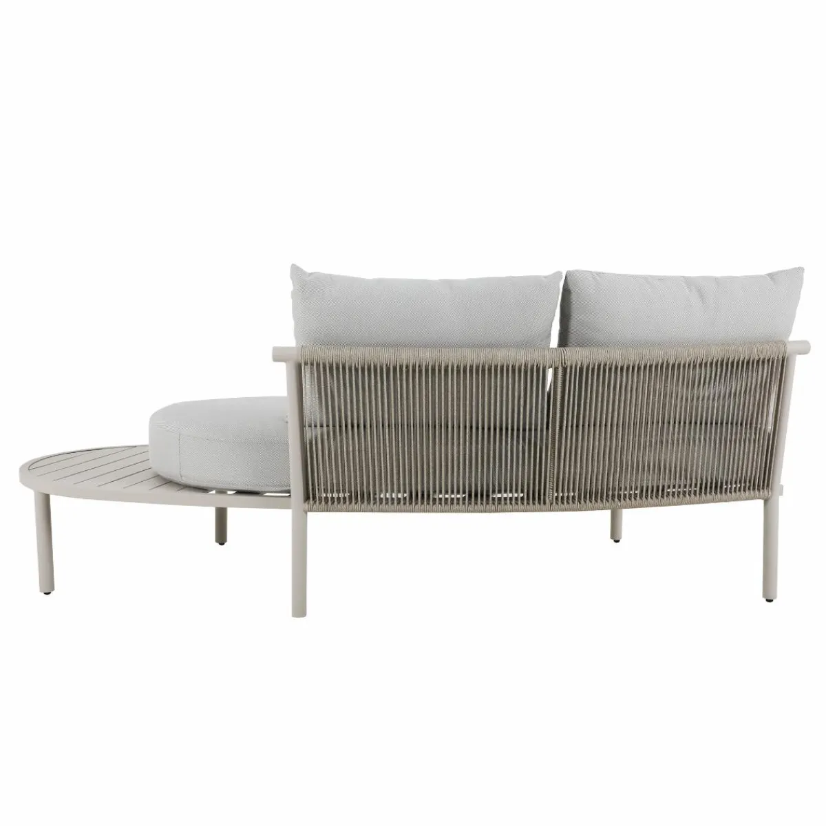 Made in Meubles Salon de jardin haricot en aluminium taupe Zion
