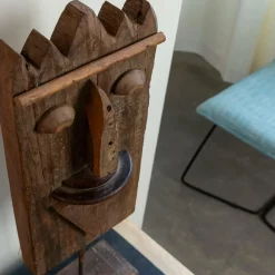 Made in Meubles Sculpture visage en bois Liséa