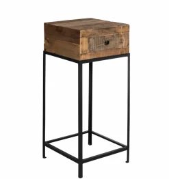 Made in Meubles Sellette en bois recyclé et métal Vicky