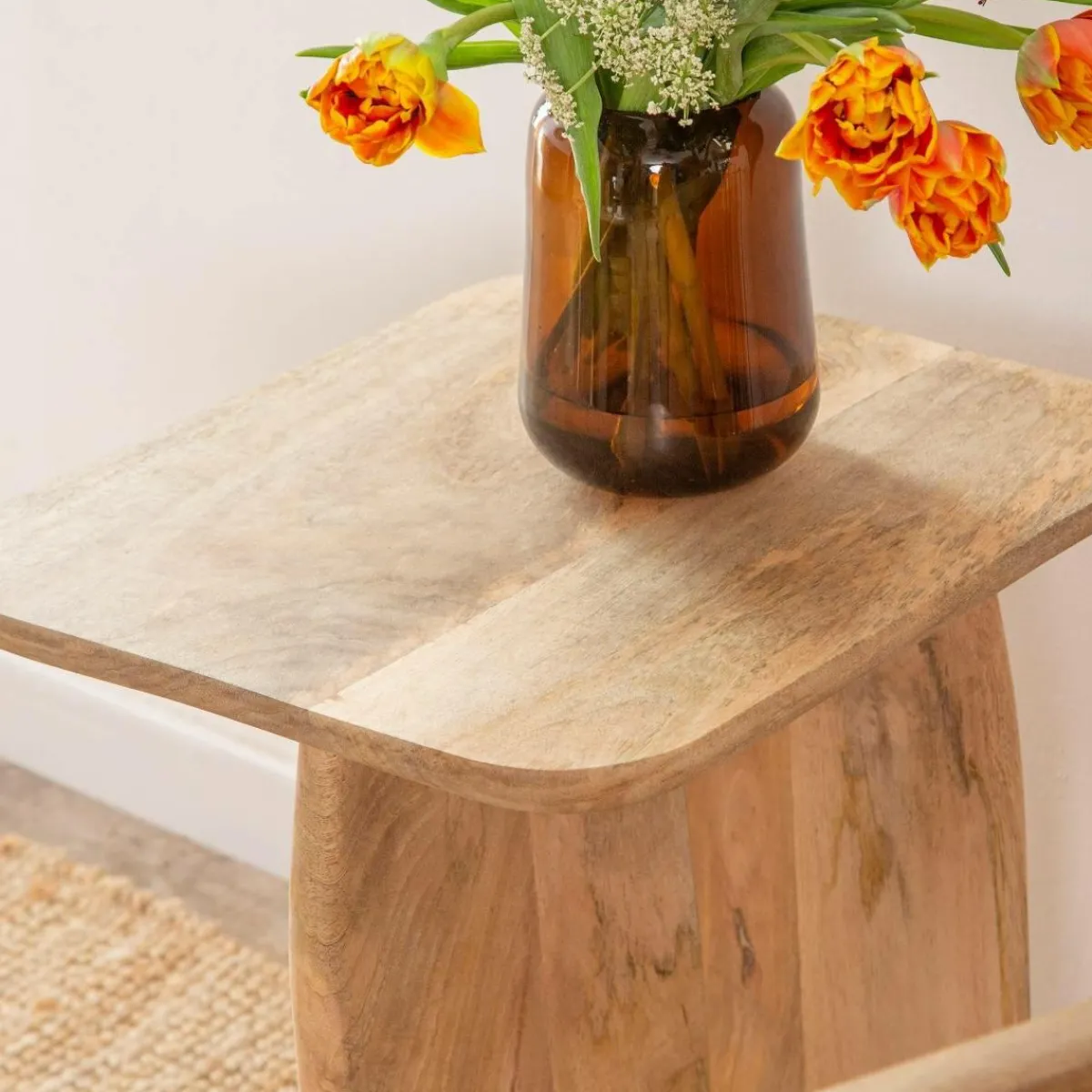 Made in Meubles Set de 2 tables basses en bois de manguier Tom