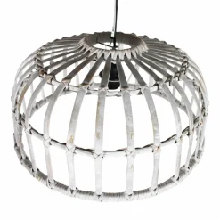 Made in Meubles Suspension blanche en bambou Rattan