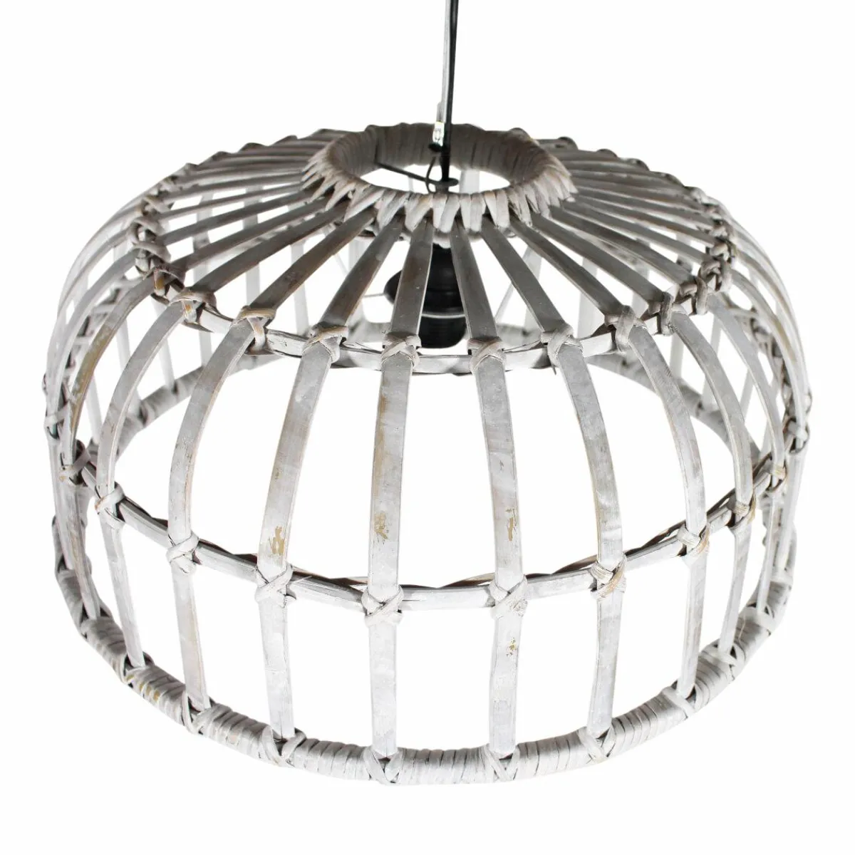 Made in Meubles Suspension blanche en bambou Rattan