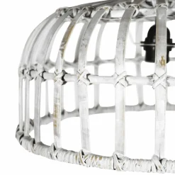 Made in Meubles Suspension blanche en bambou Rattan