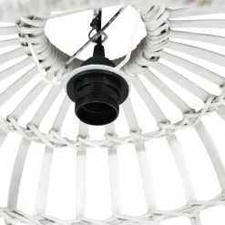 Made in Meubles Suspension blanche en bambou Rattan