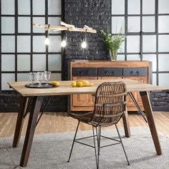 Made in Meubles Suspension en bois et métal 3 lampes Naomi
