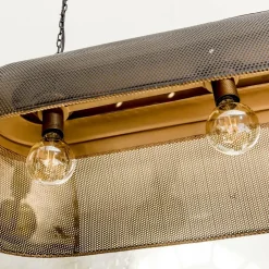Made in Meubles Suspension en métal noire intérieur doré Clémence