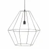 Made in Meubles Suspension graphique en métal noir Jim