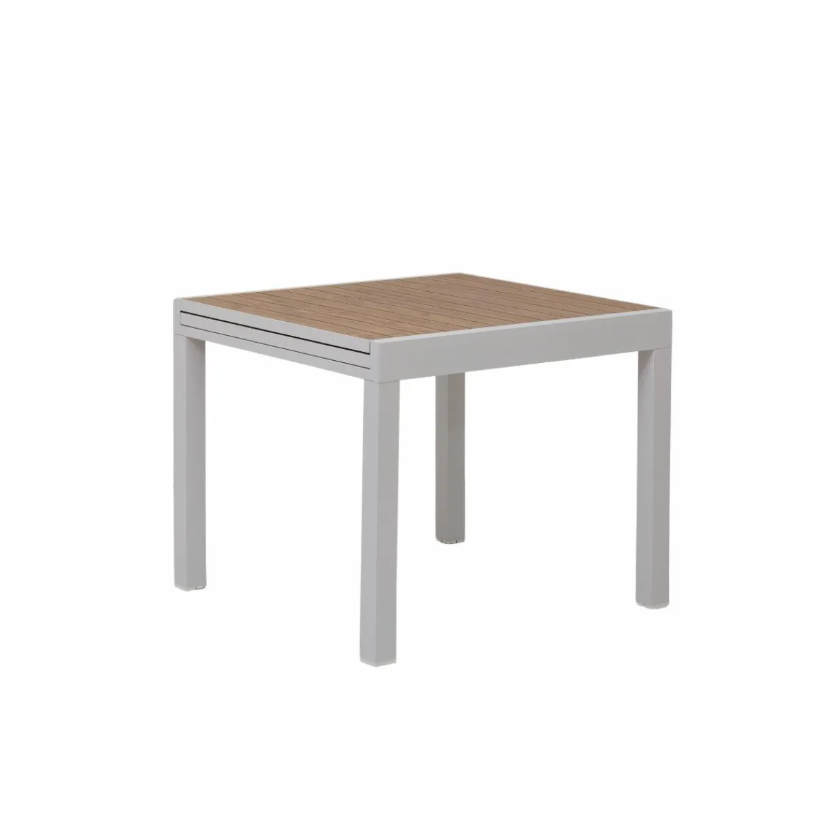Made in Meubles Table à manger carrée en aluminium blanc Ayden