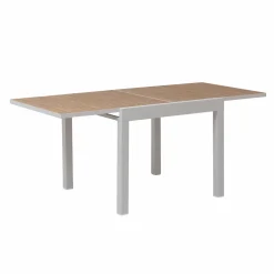 Made in Meubles Table à manger carrée en aluminium blanc Ayden