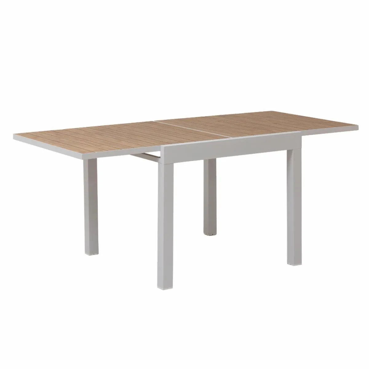 Made in Meubles Table à manger carrée en aluminium blanc Ayden