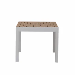 Made in Meubles Table à manger carrée en aluminium blanc Ayden