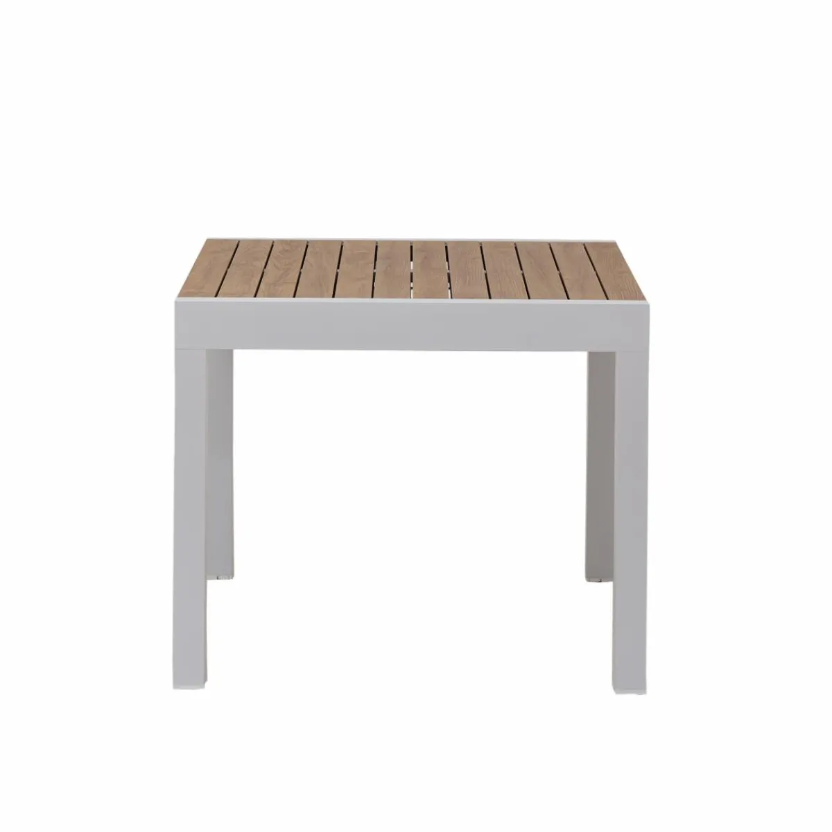 Made in Meubles Table à manger carrée en aluminium blanc Ayden