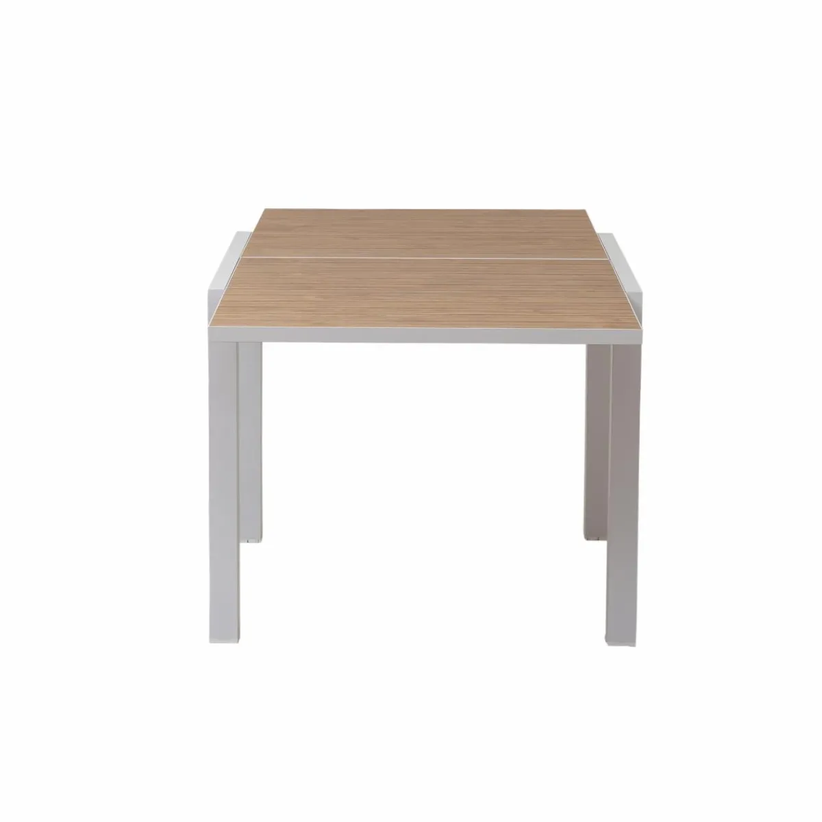 Made in Meubles Table à manger carrée en aluminium blanc Ayden