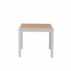 Made in Meubles Table à manger carrée en aluminium blanc Ayden