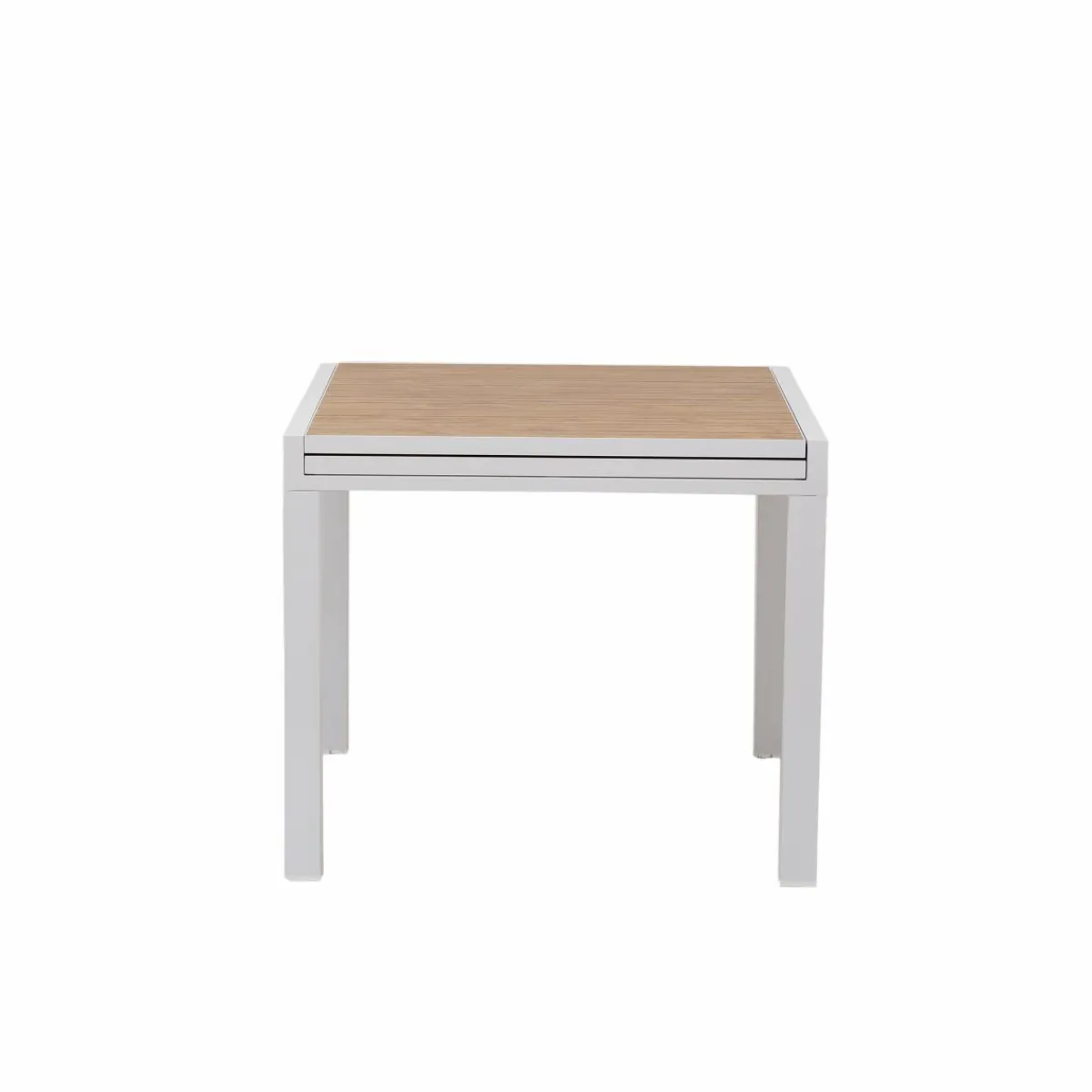 Made in Meubles Table à manger carrée en aluminium blanc Ayden