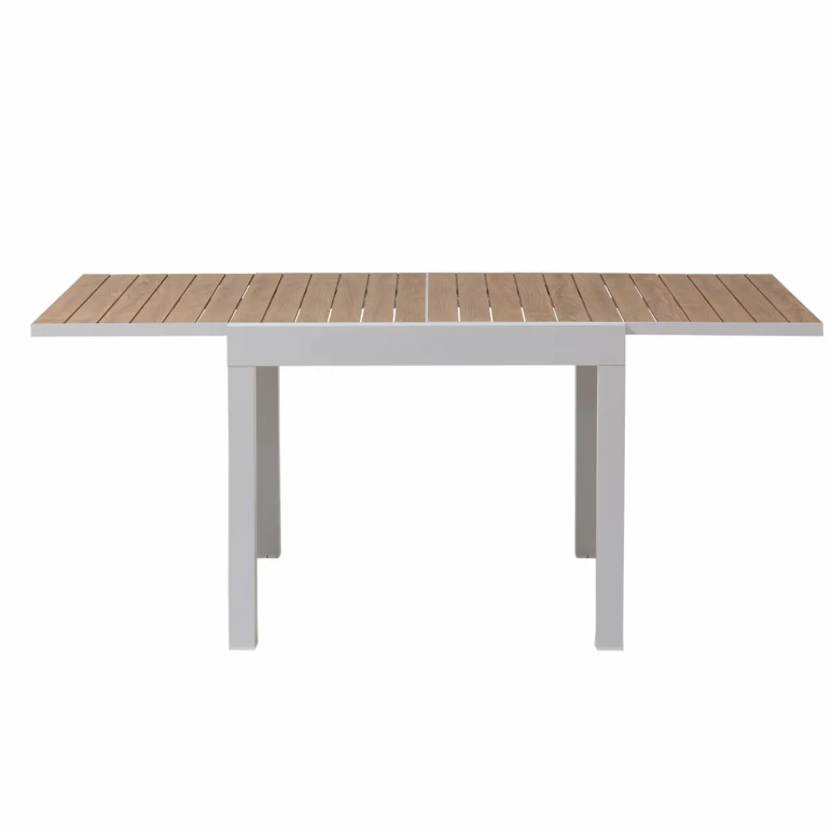 Made in Meubles Table à manger carrée en aluminium blanc Ayden