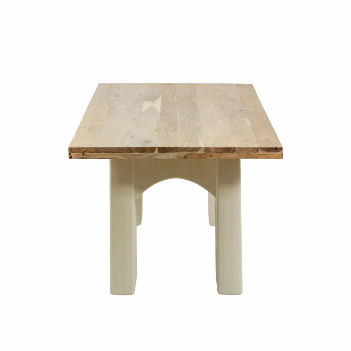 Made in Meubles Table à manger en bois d'acacia et pieds en bois effet béton Dalva