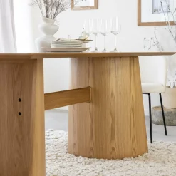 Made in Meubles Table à manger en bois de chêne Almaric