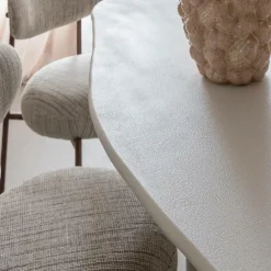 Made in Meubles Table à manger nuage en bois effet béton blanc Thomas