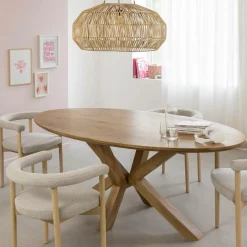 Made in Meubles Table à manger ovale en bois de manguier Maloé