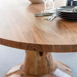 Made in Meubles Table à manger ovale en bois d'acacia 220 cm Sauge