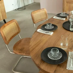 Made in Meubles Table à manger ovale en bois d'acacia 175 cm Sauge