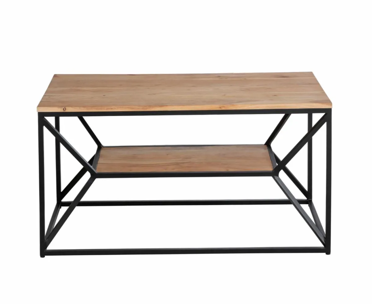 Made in Meubles Table basse à double plateau en bois d'acacia Flavia