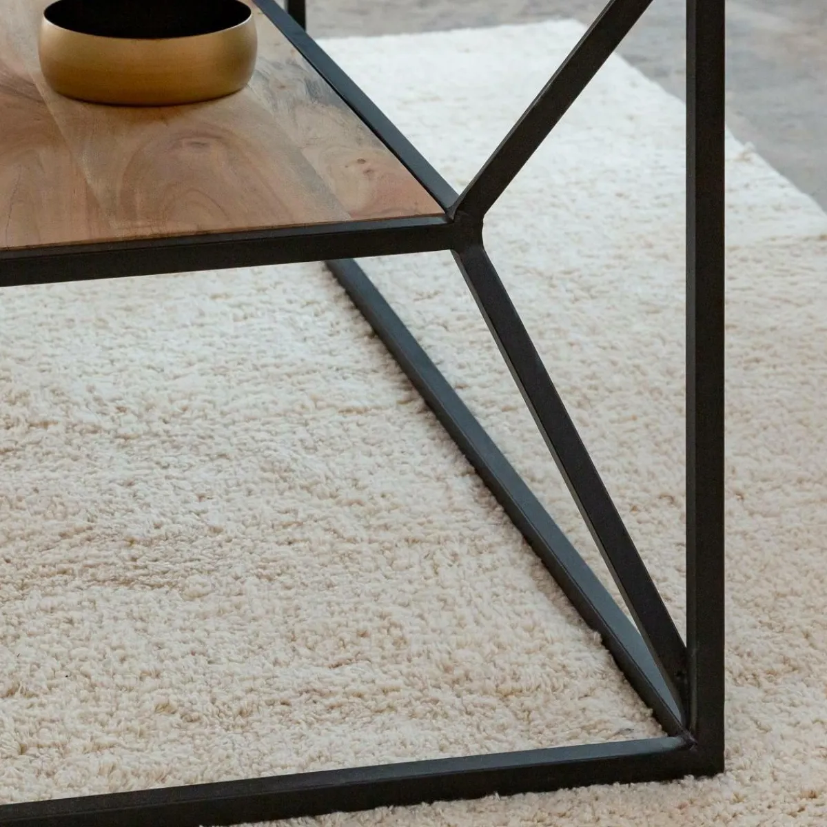 Made in Meubles Table basse à double plateau en bois d'acacia Flavia