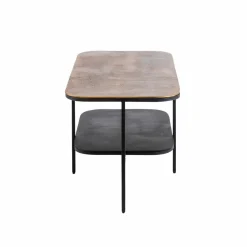 Made in Meubles Table basse avec plateau en aluminium doré et métal noir Victoria