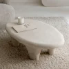 Made in Meubles Table basse blanche en bois effet béton Danaé