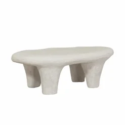 Made in Meubles Table basse blanche en bois effet béton Danaé