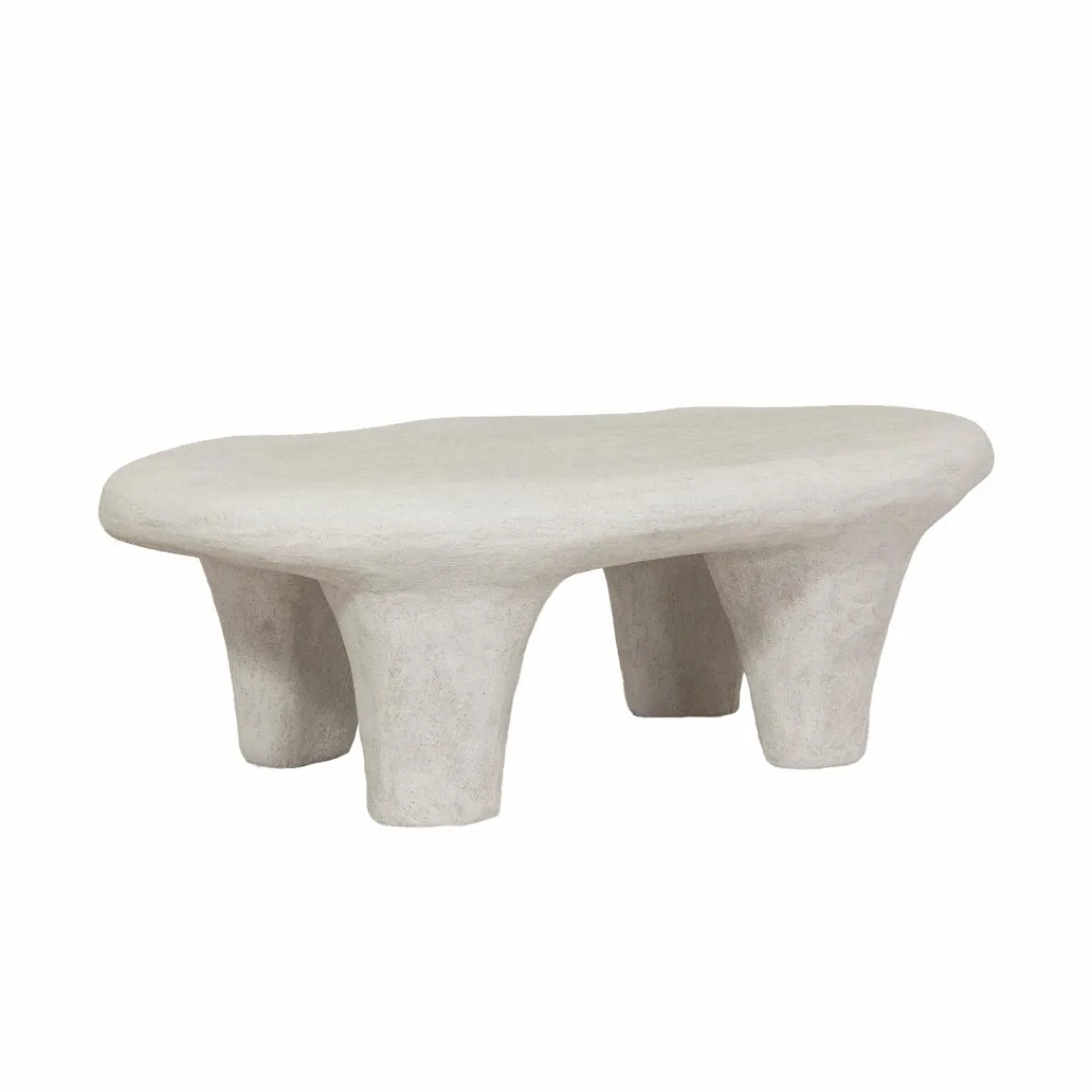 Made in Meubles Table basse blanche en bois effet béton Danaé