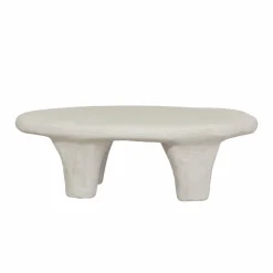Made in Meubles Table basse blanche en bois effet béton Danaé