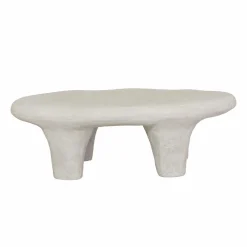 Made in Meubles Table basse blanche en bois effet béton Danaé