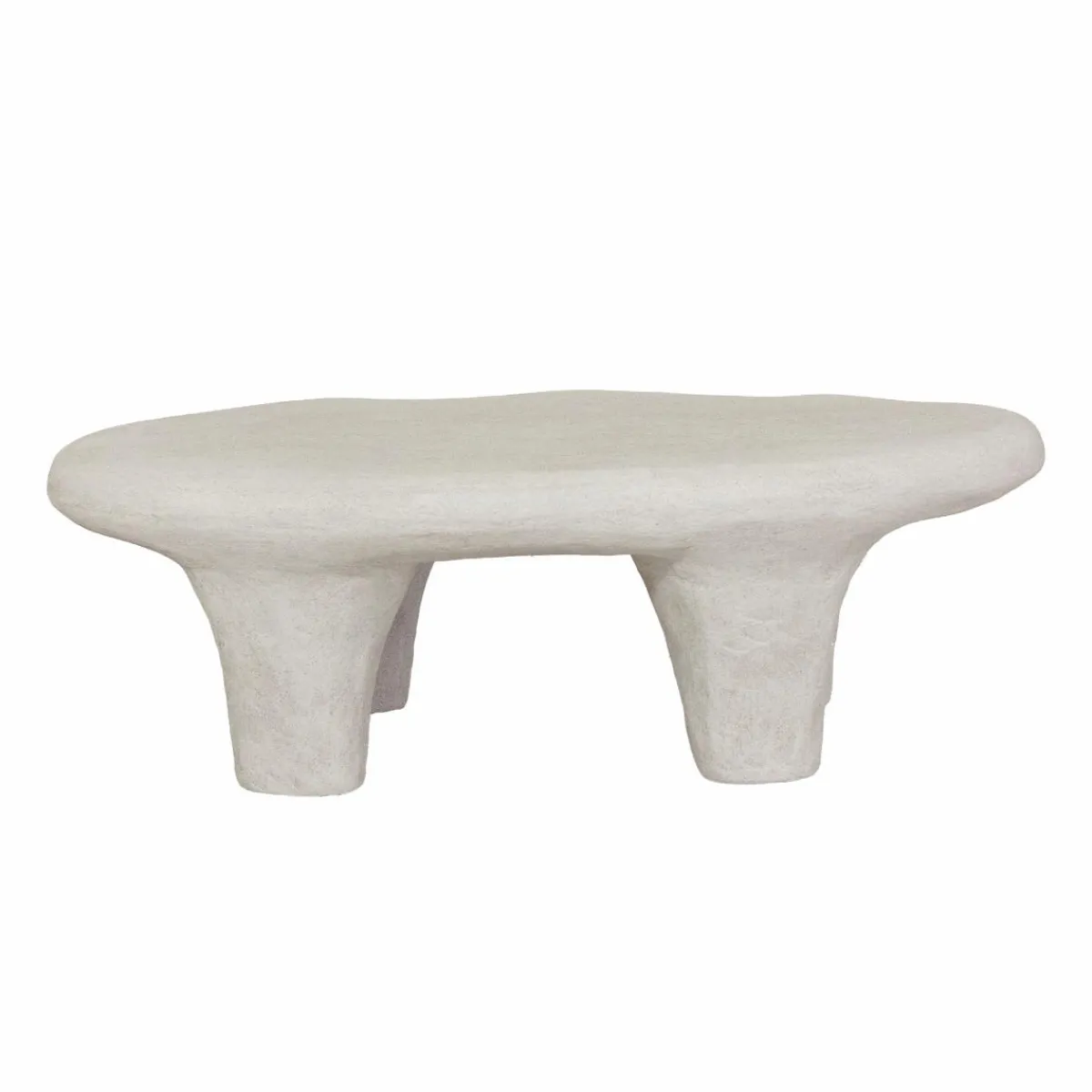 Made in Meubles Table basse blanche en bois effet béton Danaé