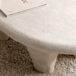 Made in Meubles Table basse blanche en bois effet béton Danaé